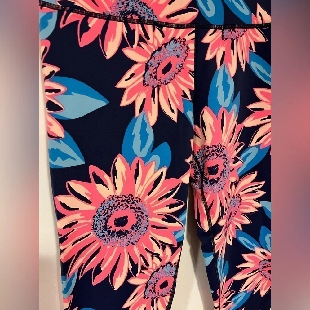 NWOT Hot Pink Sunflower Aerie Athletic Yoga Pants Large